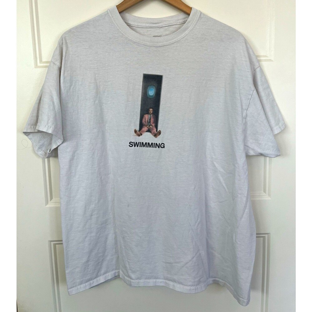 Mac Miller Swimming Men's XL White Cotton Knit Album Promo Graphic Tee Shirt